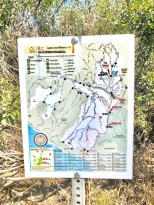 In the area every so often they have these trail map signs. You can see here there are a lot of choices for your hiking or mountain biking pleasure.